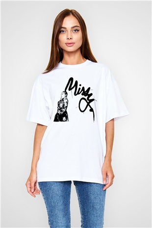 Missy Elliott Beyaz Oversize Tişört Oversize T-shirt - TişörtFabrikası