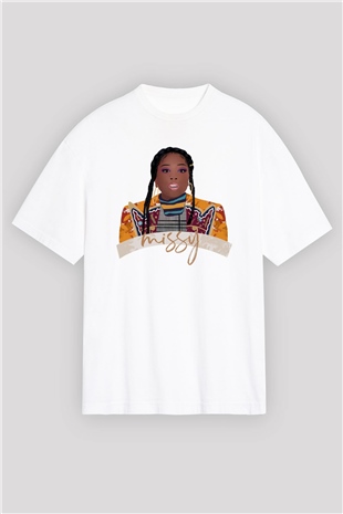 Missy Elliott Beyaz Oversize Tişört Oversize T-shirt - TişörtFabrikası