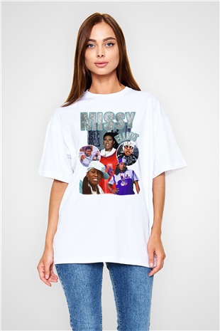 Missy Elliott Beyaz Oversize Tişört Oversize T-shirt - TişörtFabrikası
