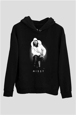 Missy Elliott Siyah Unisex Kapüşonlu Sweatshirt
