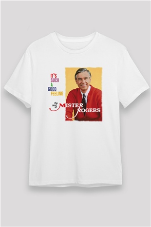 Mister Rogers Neighborhood Beyaz Unisex Tişört T-Shirt