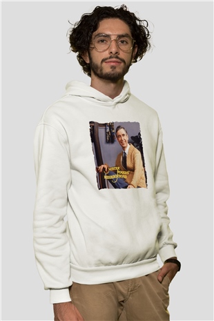 Mister Rogers Neighborhood Beyaz Unisex Hoodie