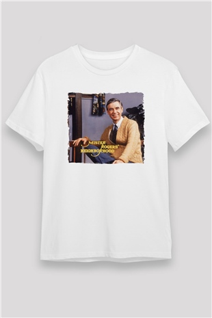 Mister Rogers Neighborhood Beyaz Unisex Tişört T-Shirt