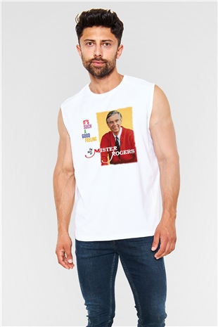 Mister Rogers Neighborhood Beyaz Unisex Kolsuz Tişört