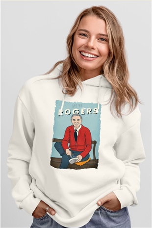 Mister Rogers Neighborhood Beyaz Unisex Hoodie