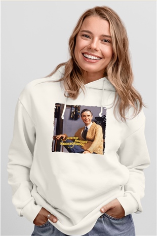Mister Rogers Neighborhood Beyaz Unisex Hoodie