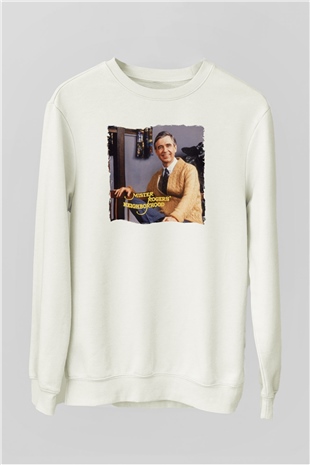 Mister Rogers Neighborhood Beyaz Unisex Sweatshirt