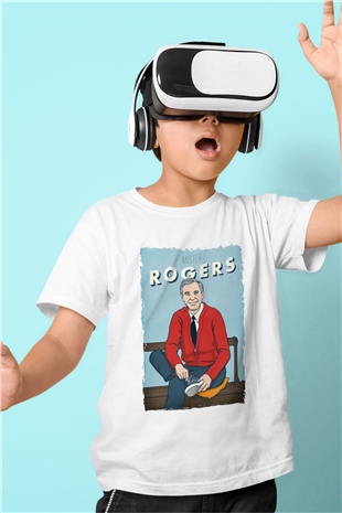 Mister Rogers Neighborhood Beyaz Unisex Çocuk Tişört