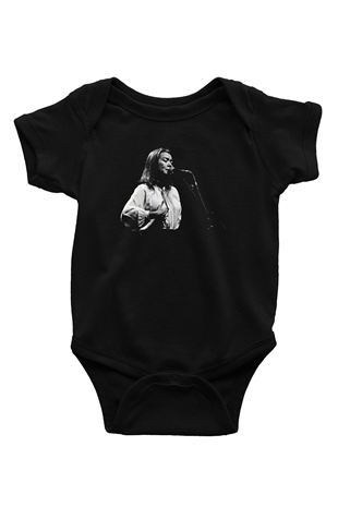 Mitski Baskılı Baskılı Unisex Siyah Bebek Body - Zıbın