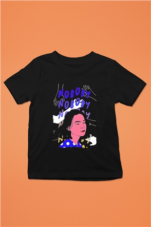 Mitski Baskılı Baskılı Unisex Siyah Çocuk Tişört - Tshirt