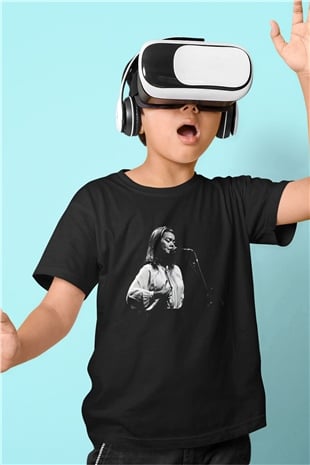 Mitski Baskılı Baskılı Unisex Siyah Çocuk Tişört - Tshirt