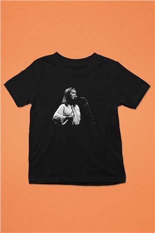 Mitski Baskılı Baskılı Unisex Siyah Çocuk Tişört - Tshirt