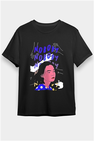 Mitski Baskılı Baskılı Unisex Siyah Tişört - Tshirt