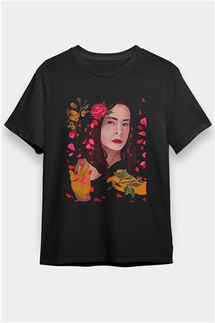 Mitski Baskılı Baskılı Unisex Siyah Tişört - Tshirt