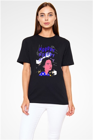 Mitski Baskılı Baskılı Unisex Siyah Tişört - Tshirt