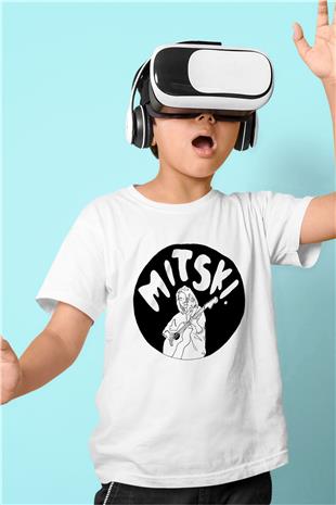 Mitski Baskılı Beyaz Unisex Beyaz Çocuk Tişört - Tshirt