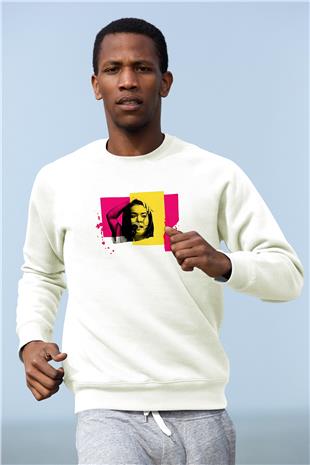 Mitski Baskılı Beyaz Unisex Sweatshirt