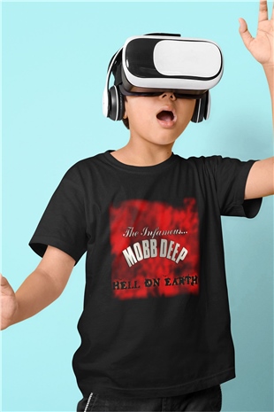 Mobb Deep Baskılı Siyah Unisex Çocuk Tişört