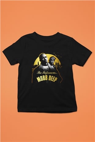 Mobb Deep Baskılı Siyah Unisex Çocuk Tişört