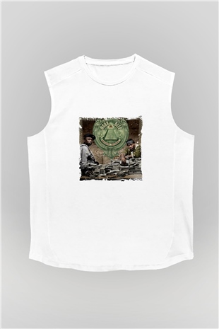 Mobb Deep Baskılı Unisex Beyaz Kolsuz Tişört