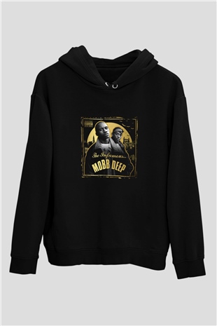 Mobb Deep Baskılı Unisex Siyah Hoodie