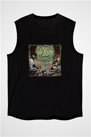 Mobb Deep Baskılı Unisex Siyah Kolsuz Tişört