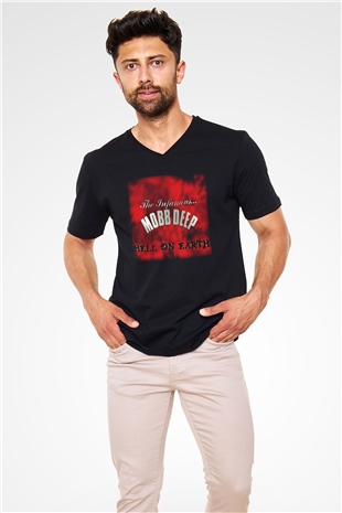Mobb Deep Siyah Unisex V Yaka Tişört T-Shirt