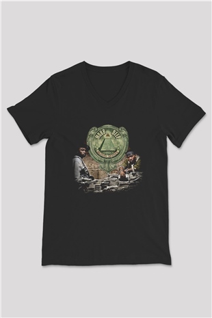 Mobb Deep Siyah Unisex V Yaka Tişört T-Shirt