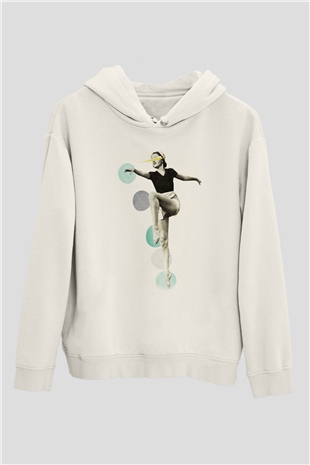 Modern Dans Beyaz Unisex Hoodie