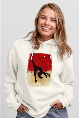 Modern Dans Beyaz Unisex Hoodie