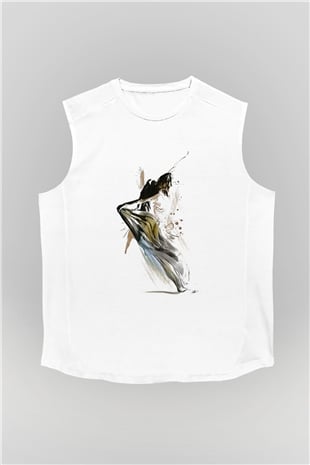 Modern Dans Beyaz Unisex Kolsuz Tişört