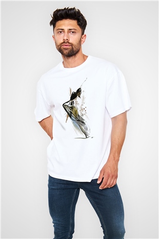 Modern Dans Beyaz Unisex Oversize Tişört T-Shirt