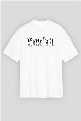 Modern Dans Beyaz Unisex Oversize Tişört T-Shirt