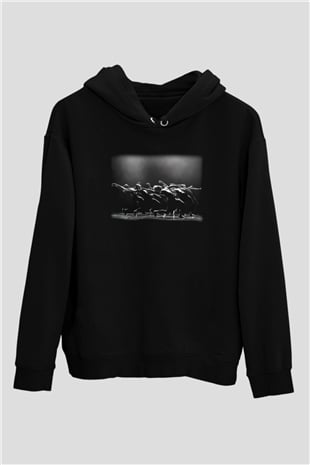 Modern Dans Siyah Unisex Hoodie