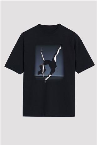 Modern Dans Siyah Unisex Oversize Tişört T-Shirt