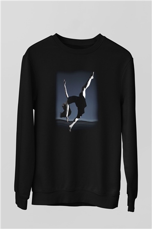 Modern Dans Siyah Unisex Sweatshirt