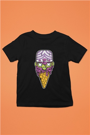 Mojo Jo Ice Cream Baskılı Siyah Çocuk Unisex Tişört