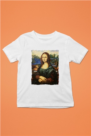 Mona Lisa Beyaz Unisex Çocuk Tişört