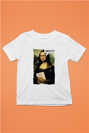 Mona Lisa Beyaz Unisex Çocuk Tişört