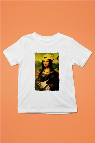 Mona Lisa Beyaz Unisex Çocuk Tişört