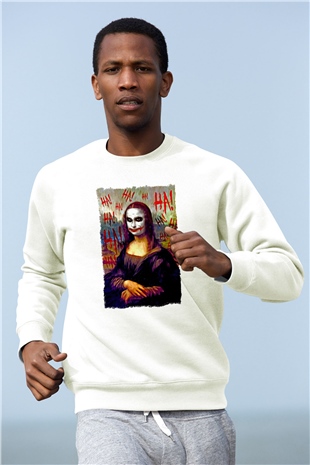 Mona Lisa Beyaz Unisex Sweatshirt