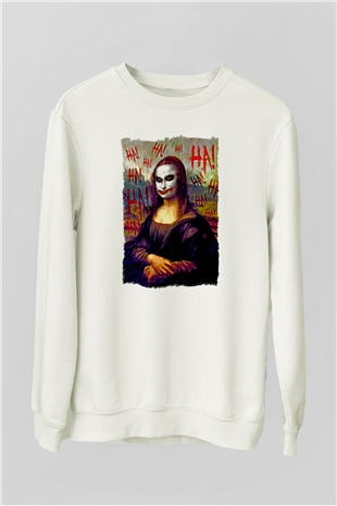Mona Lisa Beyaz Unisex Sweatshirt