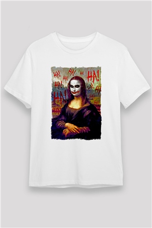 Mona Lisa Beyaz Unisex Tişört T-Shirt - TişörtFabrikası