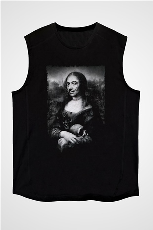 Mona Lisa Siyah Unisex Kolsuz Tişört