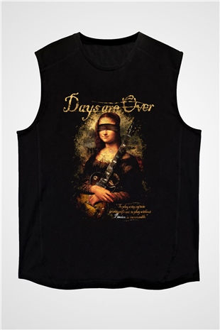 Mona Lisa Siyah Unisex Kolsuz Tişört
