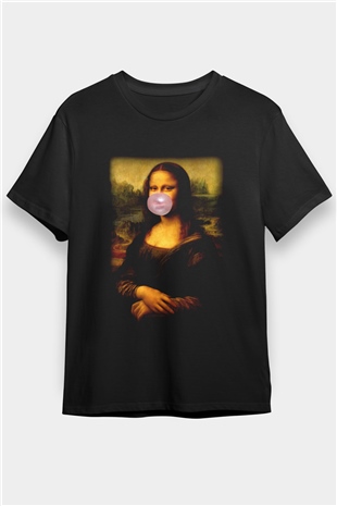 Mona Lisa Siyah Unisex Tişört T-Shirt - TişörtFabrikası