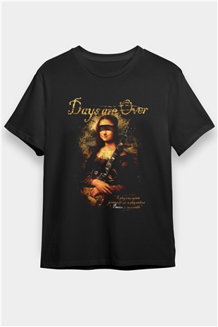 Mona Lisa Siyah Unisex Tişört T-Shirt - TişörtFabrikası