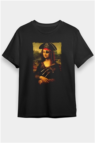 Mona Lisa Siyah Unisex Tişört T-Shirt - TişörtFabrikası