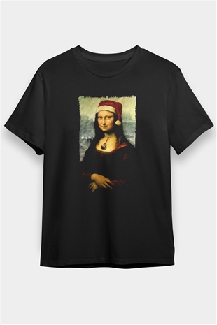 Mona Lisa Siyah Unisex Tişört T-Shirt - TişörtFabrikası
