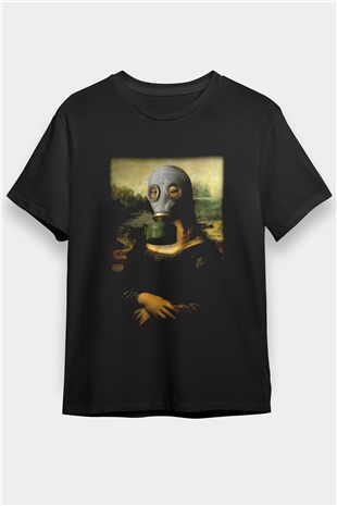 Mona Lisa Siyah Unisex Tişört T-Shirt - TişörtFabrikası